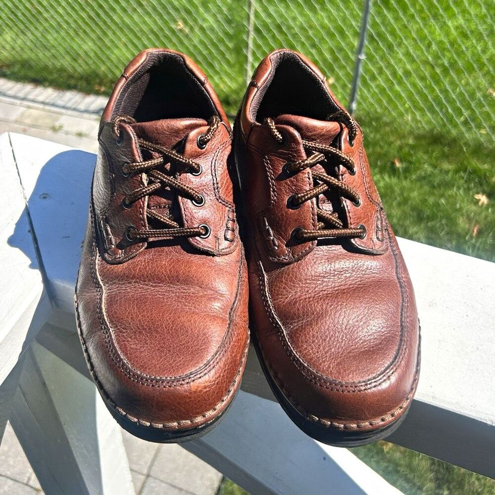Nunn Bush Comfort Gel Men’s 10M Brown Leather Lace Up Round Toe Oxford Shoes